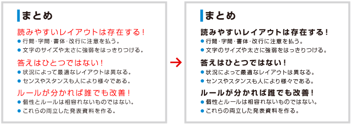 重要な箇所には太文字を！