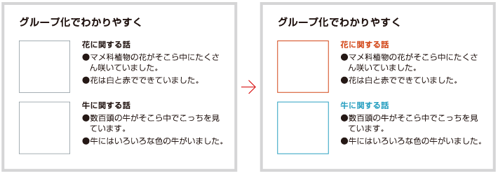 色の組み合わせでグループ化